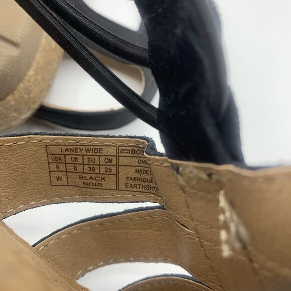 Earth Origins Laney Wide Black Suede Sandals Size 8 - Picture 8 of 8